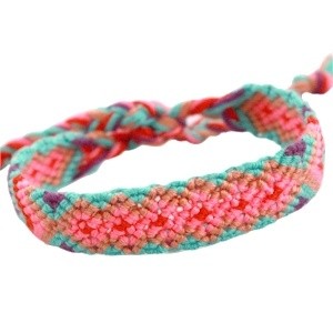 Beach armband multicolor roze turquoise paars